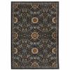 HomeRoots 507971 5 x 8 ft. Blue Red Ivory & Gold Oriental Power Loom Stain Resistant Rectangle Area Rug with Fringe view 1
