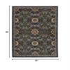 HomeRoots 507971 5 x 8 ft. Blue Red Ivory & Gold Oriental Power Loom Stain Resistant Rectangle Area Rug with Fringe view 3