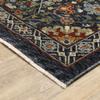 HomeRoots 507971 5 x 8 ft. Blue Red Ivory & Gold Oriental Power Loom Stain Resistant Rectangle Area Rug with Fringe view 4
