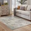 HomeRoots 508171 8 x 11 ft. Gray Beige & Teal Oriental Power Loom Stain Resistant Rectangle Area Rug view 2