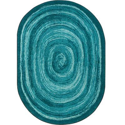 5 ft. 4 in. x 7 ft. 8 in. Feeling Fun Children Oval Rug Teal