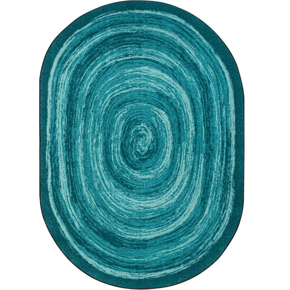 5 ft. 4 in. x 7 ft. 8 in. Feeling Fun Children Oval Rug Teal