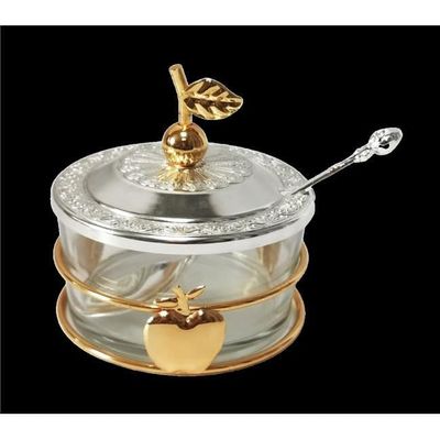 212 Main Honey Dish with Apple Shapes Gold & Silver