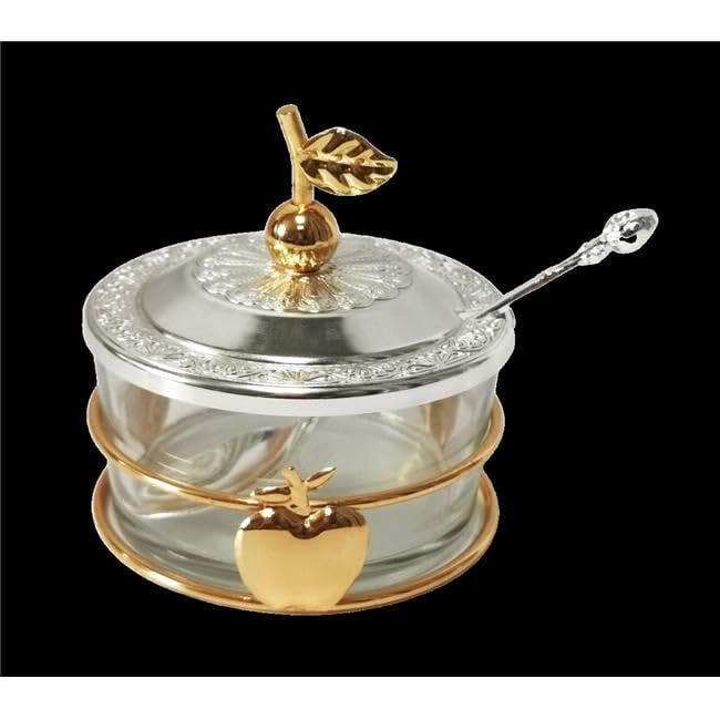 212 Main Honey Dish with Apple Shapes Gold & Silver