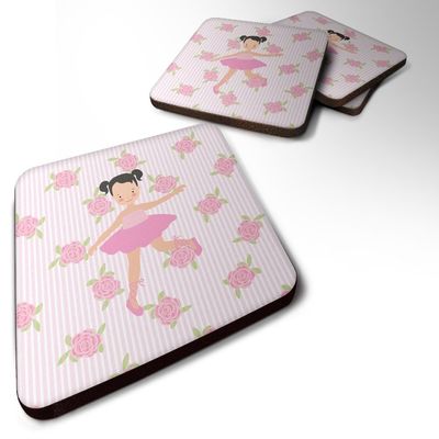 212 Main Ballerina Black Hair Ponytails Foam Coaster