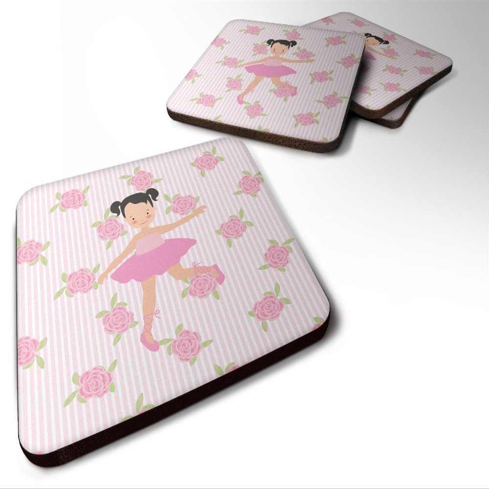 212 Main Ballerina Black Hair Ponytails Foam Coaster