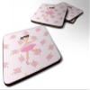 212 Main Ballerina Black Hair Ponytails Foam Coaster view 1