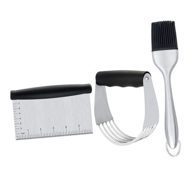 SHOWERORO Stainless Steel Flour Cut Oil Mixer Pastry Cutter Dough Knife Bbq Brush Kitchen Utensils Set