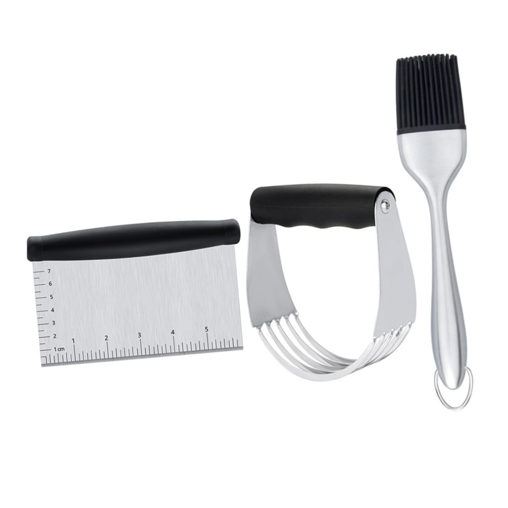 SHOWERORO Stainless Steel Flour Cut Oil Mixer Pastry Cutter Dough Knife Bbq Brush Kitchen Utensils Set