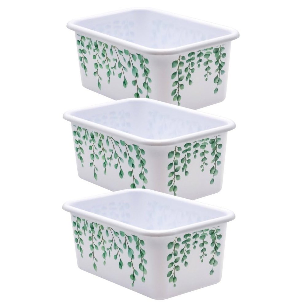 Plastic Storage Bin Eucalyptus - Small - Pack of 3