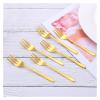 3/6/12Pcs Gold Fruit Fork Stainless Steel Coffee Tea Fork Set Ice Cream Cake Dessert Mini Forks Party Sliverware Black Cutlery (Size : 3Pcs Black) view 3