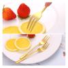 3/6/12Pcs Gold Fruit Fork Stainless Steel Coffee Tea Fork Set Ice Cream Cake Dessert Mini Forks Party Sliverware Black Cutlery (Size : 3Pcs Black) view 4