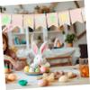 Holibanna Easter Decorations Rabbit Latte Art Banner 3 Meters Burlap Pennant Flags Random Color view 3
