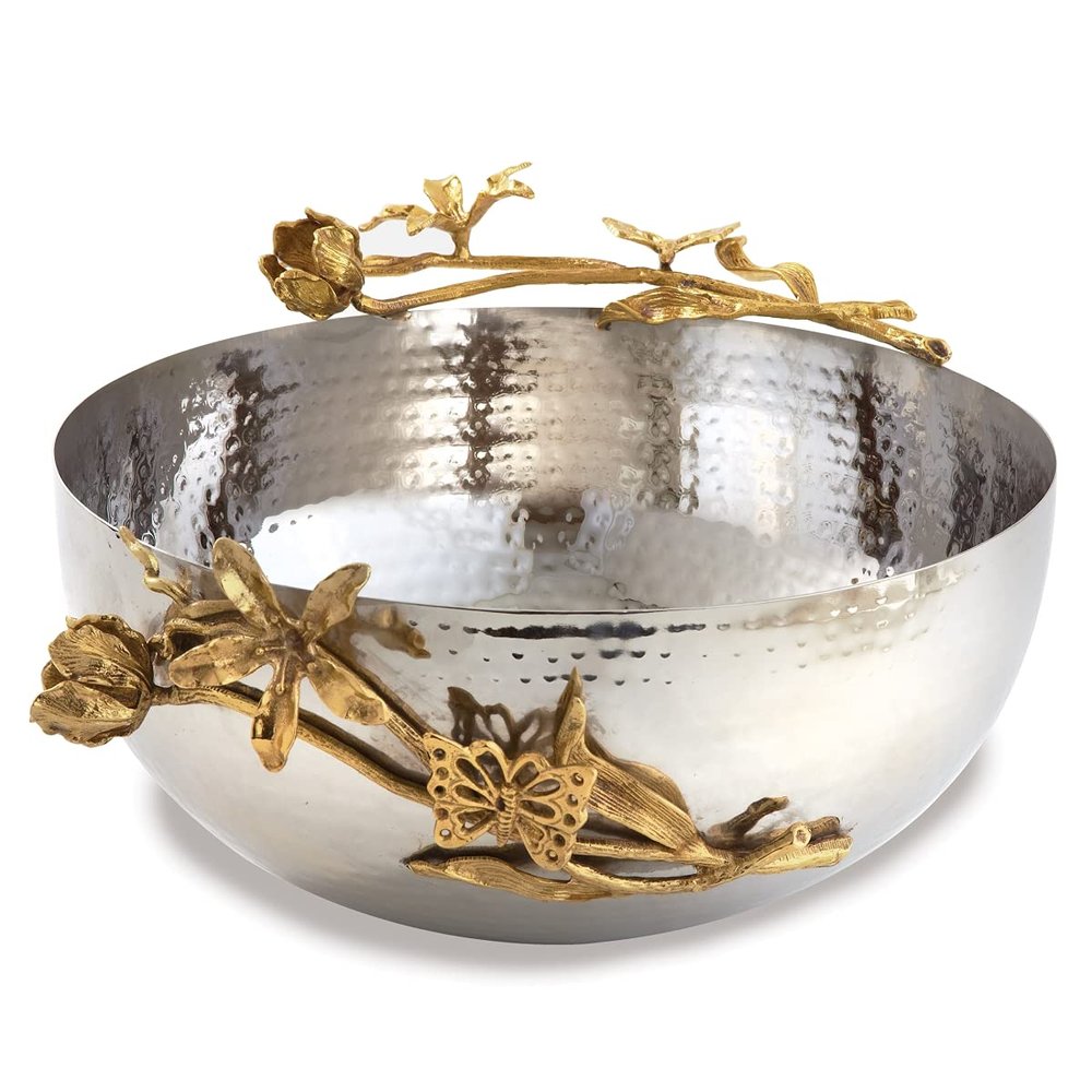 212 Main 11.5 x 5.25 in. Butterfly Centerpiece Serving Bowl Silver & Gold
