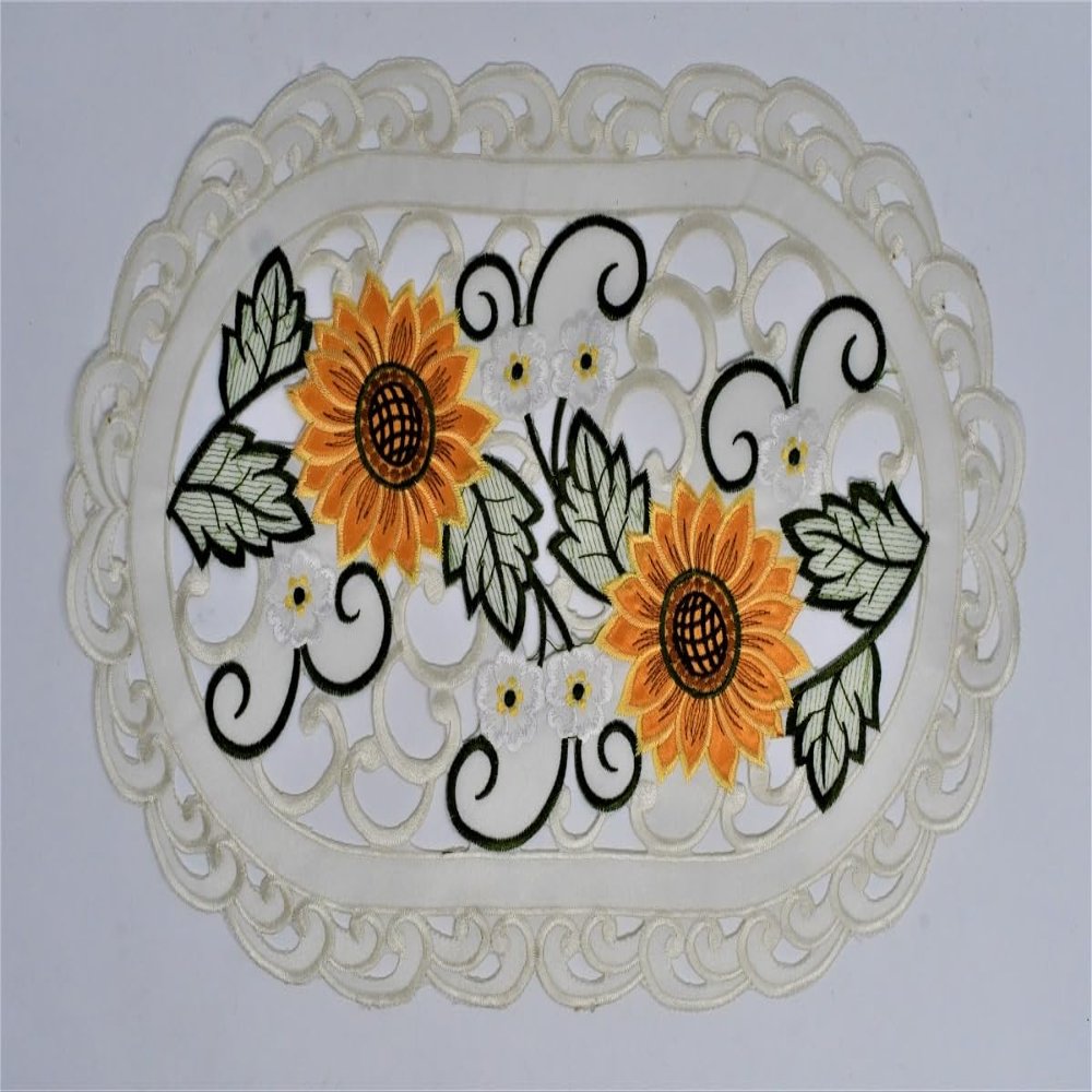 212 Main 12 x 18 in. Sunflower on Cream Fabric Placemat