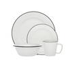 212 Main 1 x 1 x 1 in. Bistro Band Porcelain Dinnerware Set Black - 16 Piece view 1
