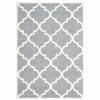 HomeRoots 509903 8 x 11 ft. Gray & Ivory Geometric Shag Power Loom Stain Resistant Rectangle Area Rug view 1