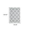 HomeRoots 509903 8 x 11 ft. Gray & Ivory Geometric Shag Power Loom Stain Resistant Rectangle Area Rug view 3