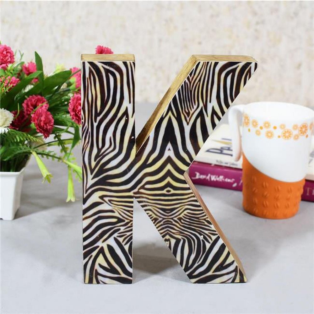 212 Main K Alphabet Handmade Letter Block Eco-Friendly Wall Decor Natural Enamel