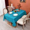 MEANMOY Teal 210 GSM Water & Stain Resistant Rectangle Tablecloth for 4 Foot Table - Solid 60 x 84 Inch Turquoise Rectangular Table Cloth in Wrinkle Free Washable Polyester Fabric for Party, Banquet view 2