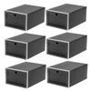 OFFSCH 6 Pcs Professional Sneaker Storage Boxes Flip Shoe Box Pp Material Black view 1