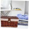 Lidded Rattan Storage Basket Toilet Storage Bedroom Accessories Organizers and view 2