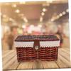 Lidded Rattan Storage Basket Toilet Storage Bedroom Accessories Organizers and view 4