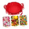 COLLBATH Wedding Flower Girl Basket Rattan and Lace Design Decorative Storage for Petals Candies and More for Weddings and Celebrations view 2