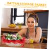 COLLBATH Wedding Flower Girl Basket Rattan and Lace Design Decorative Storage for Petals Candies and More for Weddings and Celebrations view 3
