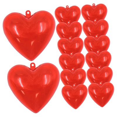 BIUDECO Fillable Heart Ball DIY Ornament Balls for Wedding Christmas Red Fillable Heart Shape Box Poinsettia Garland Lights
