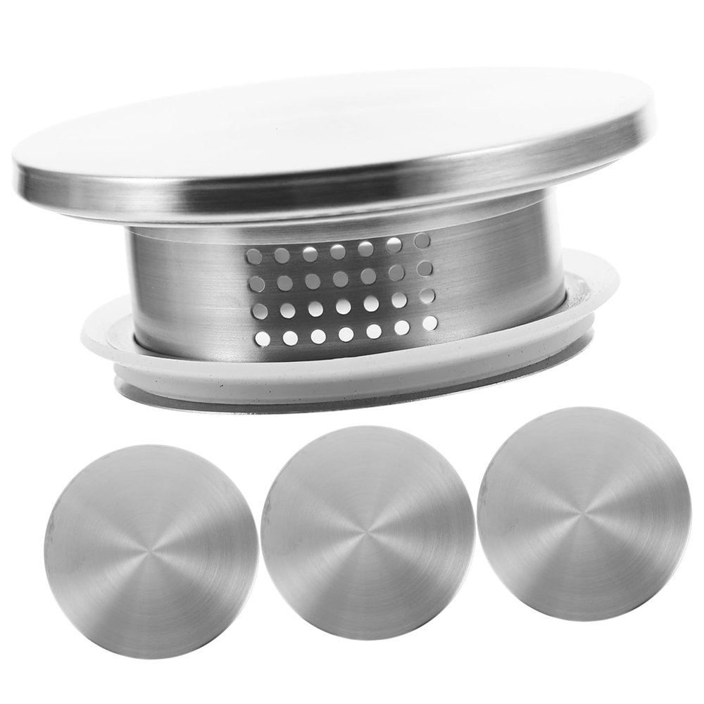 FELTECHELECTR 4pcs Stainless Steel Pitcher Cover Wear-resistant Sealing Lid for Cooling Water Pitcher Jug Accessory Double Water Outlet for Tea