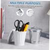 PRETYZOOM 2pcs Mini Trash Can Small Iron Wastebasket with Lid for Home Office Cute Desktop Garbage Bin for Stationery and Makeup Easy to Clean Fun Design view 3
