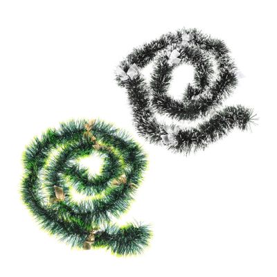 Amosfun 2pcs Christmas Garlands Bowknots Tinsel Decor for Holiday Decorations for Home Office and Festival Settings