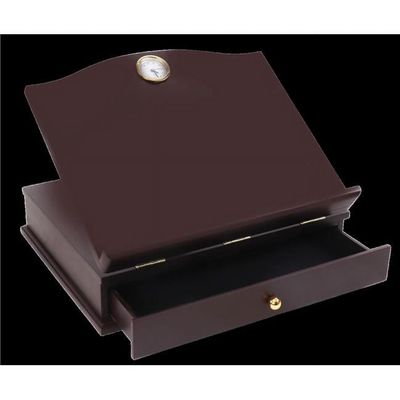 212 Main 14 x 10 x 3 in. Mahogany Table Shtender & Drawer Gold Clock