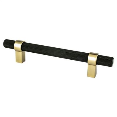 212 Main 128 mm Center to Center Radial Reign Cabinet Pull Matte Black & Modern Brushed Gold
