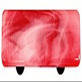 212 Main White Swirl Brick Red Rectangle Glass Cabinet Pull - Aluminum Post