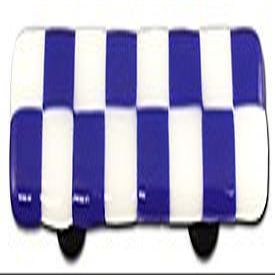 212 Main Cobalt Blue & White Rectangle Glass Cabinet Pull - Black Post