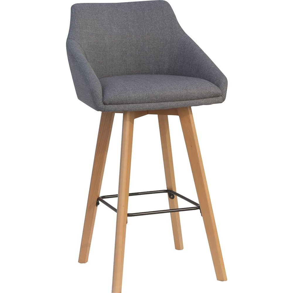 212 Main 22 x 22.3 x 42.5 Inch Gray Flannel Mid - Century Modern Guest Stool Gray
