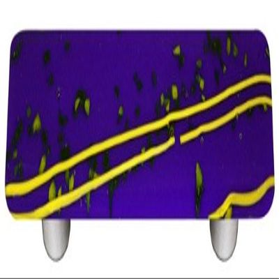 212 Main Glass Cabinet Pull - Yellow MG Cobalt Blue - 1 x 4 x 1 in.