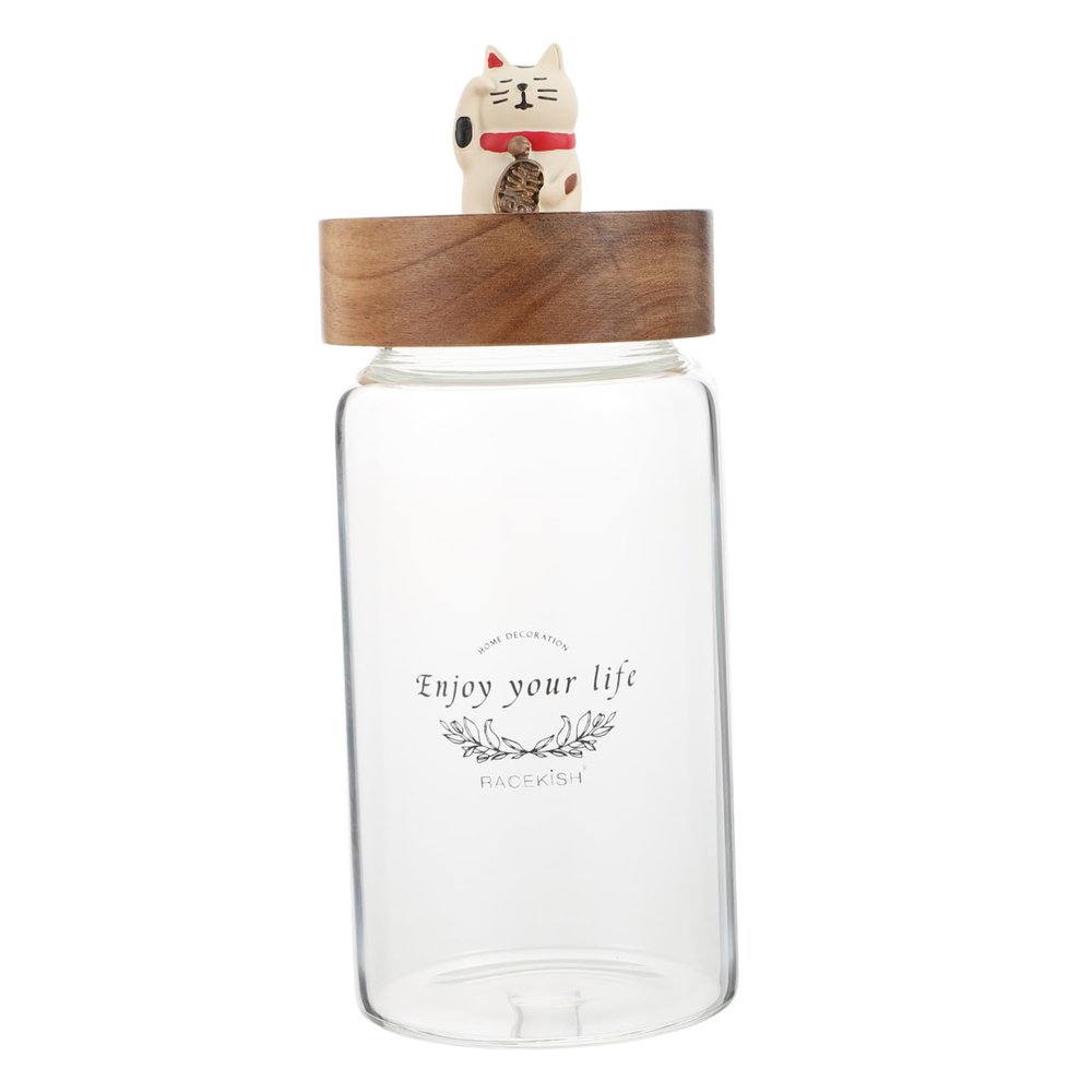Zerodeko 1pc Medium Glass Sealed Storage Jar for Dried Fruits Tea and Cereals Airtight Food Container Moisture for Kitchen Organization Random Style
