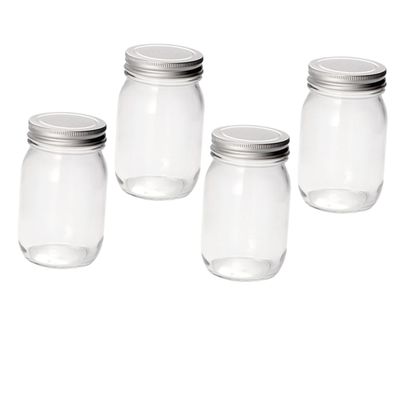 Zerodeko Wide Mouth Mason Jars Glass Jar Lids for Yogurt Pickles Centerpieces Salad Can Candy