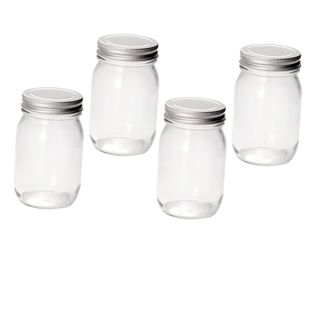 Zerodeko Wide Mouth Mason Jars Glass Jar Lids for Yogurt Pickles Centerpieces Salad Can Candy
