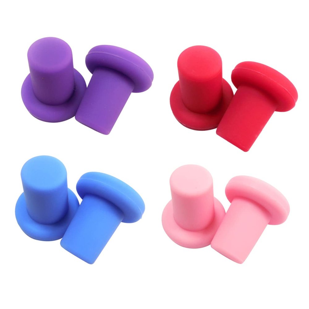 CIYODO 4pcs Silicone Wine Stoppers Sealing Corks for Beverage Preservation for Parties and Picnics