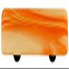 212 Main White Swirl Opal Orange Rectangle Glass Cabinet Pull - Black Post view 1