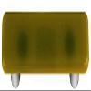 212 Main Chartreuse Rectangle Glass Cabinet Pull - Aluminum Post view 1