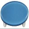 212 Main Egyptian Blue Oval Glass Cabinet Pull - Aluminum Post view 1