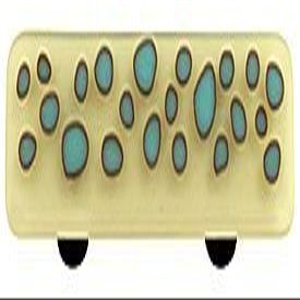 212 Main Reactive Clear French Vanilla Rectangle Glass Cabinet Pull - Aluminum Post - Handmade