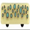 212 Main Reactive Clear French Vanilla Rectangle Glass Cabinet Pull - Aluminum Post - Handmade view 1