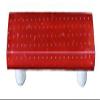 212 Main Bubbles Red Rectangle Glass Cabinet Pull - Black Post view 1