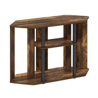 212 Main Classic TV Stand with Plastic Poles for TV up to 43 in. Amber Pine & Black